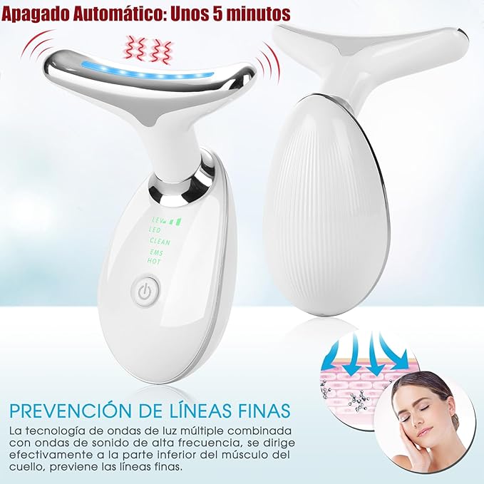 Masajeador Facial LED con Vibración - Rejuvenated Skin®