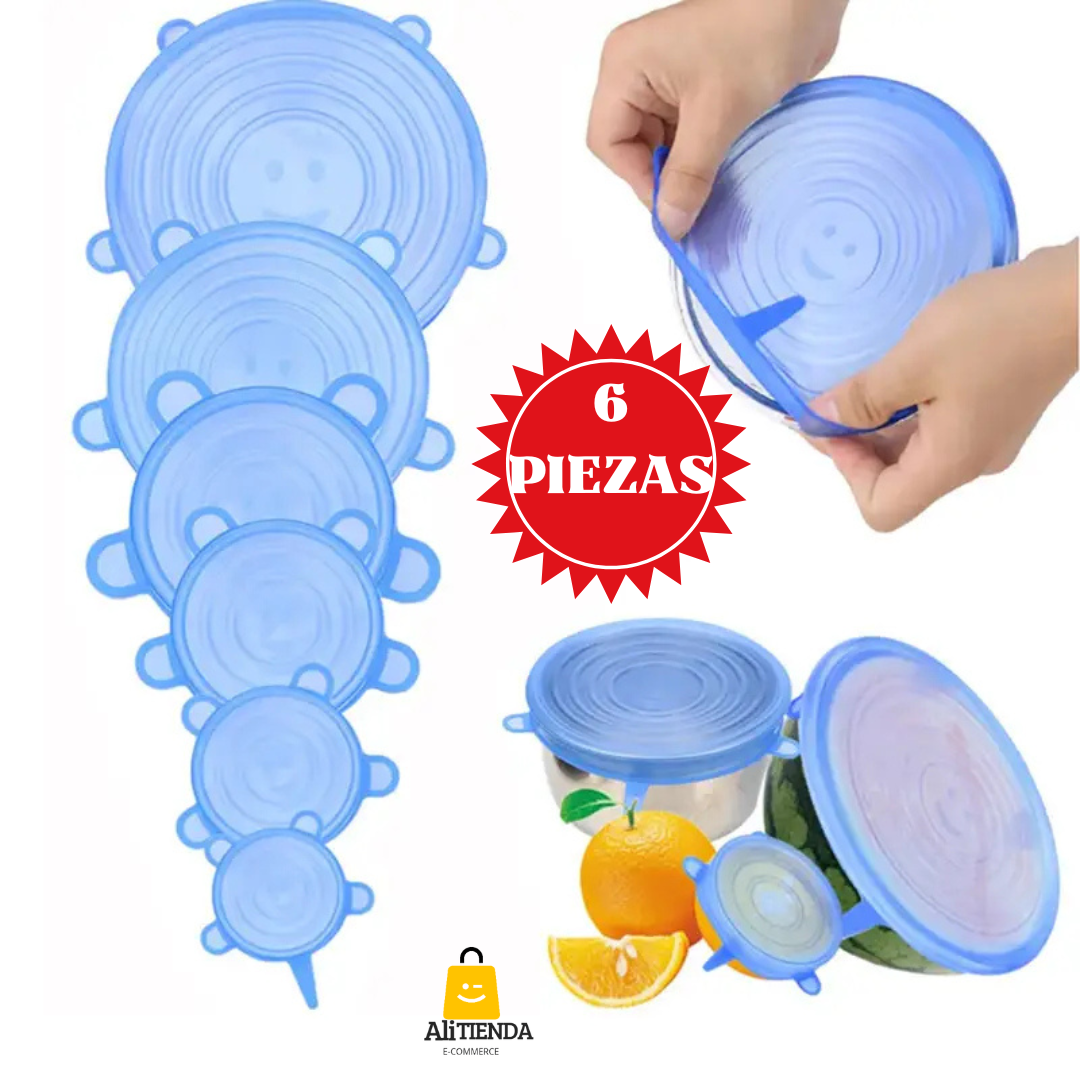 KIT DE 6 TAPAS ELASTICAS DE SILICONA®️