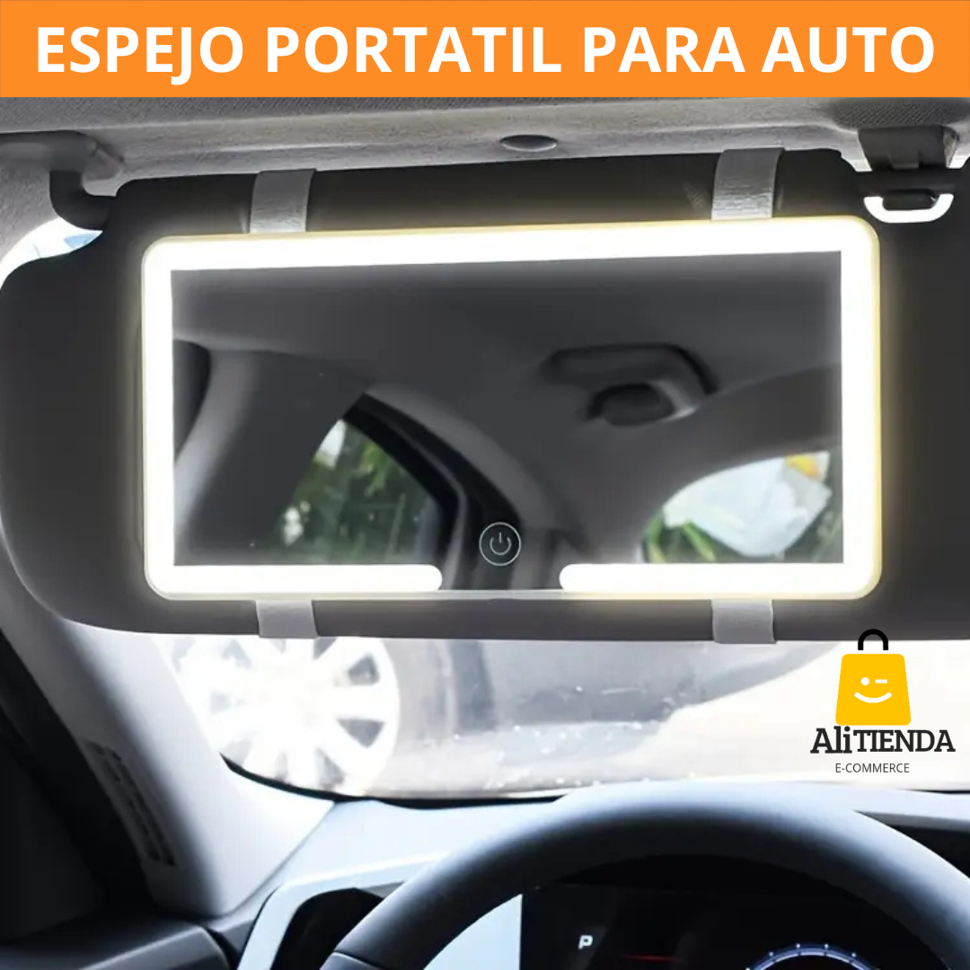 ✨ Espejo LED Portátil Para Auto®️ – Maquillaje Perfecto en Cualquier Lugar