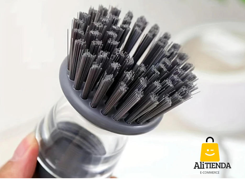 CEPILLO PARA PLATOS CON DISPESADOR DE JABON CleanX®️