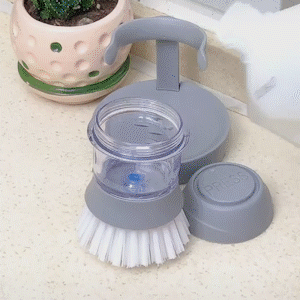 CEPILLO PARA PLATOS CON DISPESADOR DE JABON CleanX®️