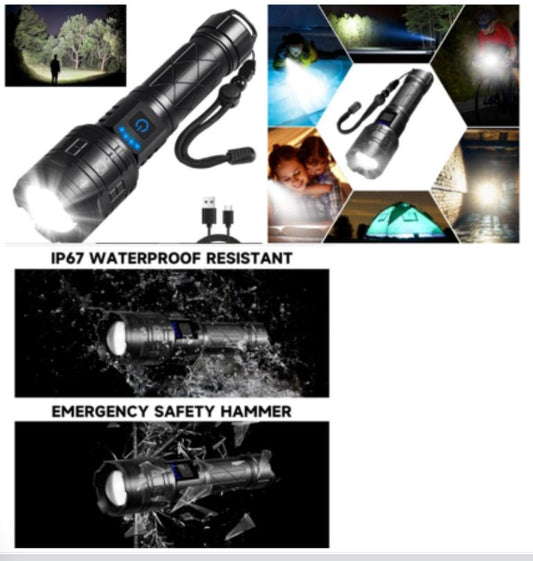 Linterna Led Recargable Zoom Potente 1000 Lúmenes