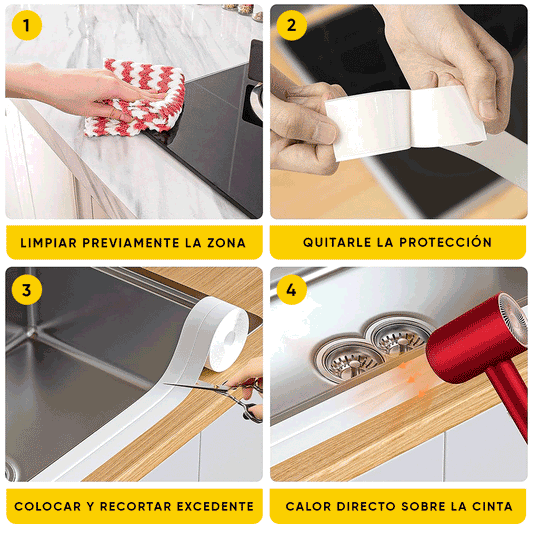 CINTA DE SELLADO IMPERMEABLE PARA COCINA Y BAÑO®️
