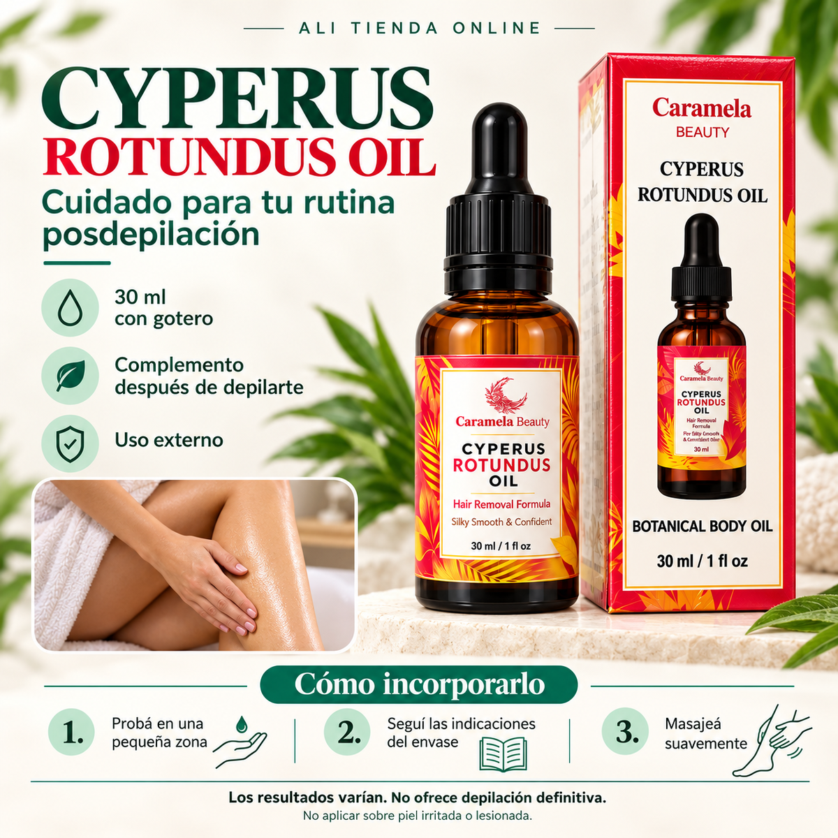 Aceite Cyperus Rotundus Caramela Beauty – 30 ml