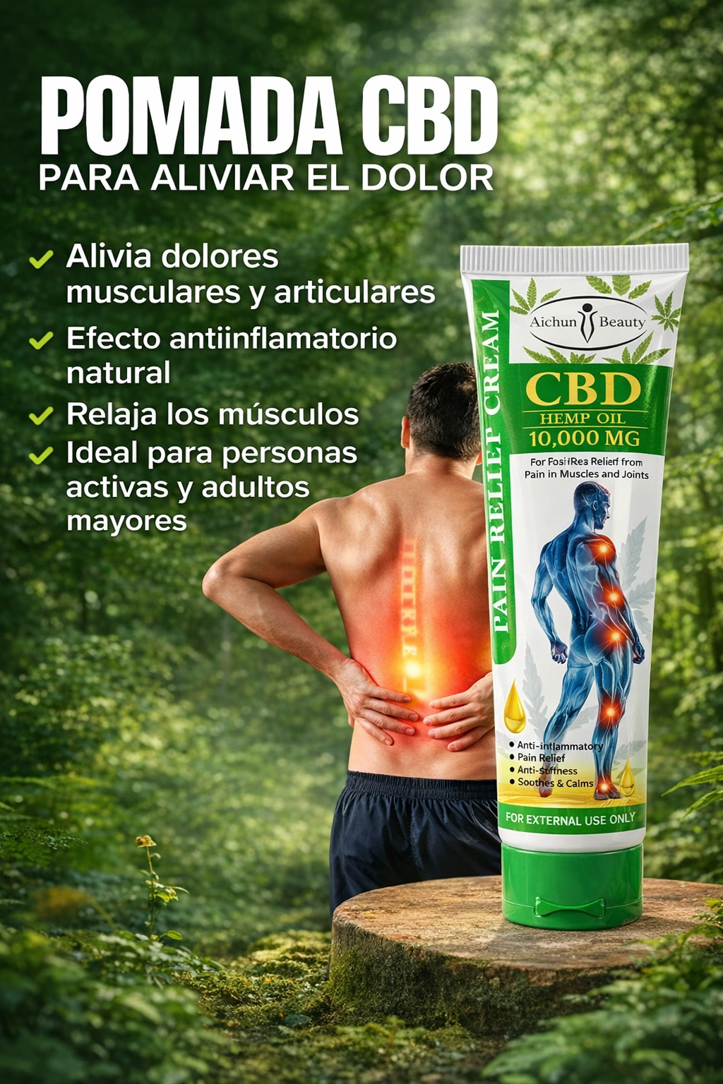 Crema Analgésico  CBD, Alivia El Dolor 100 ml.
