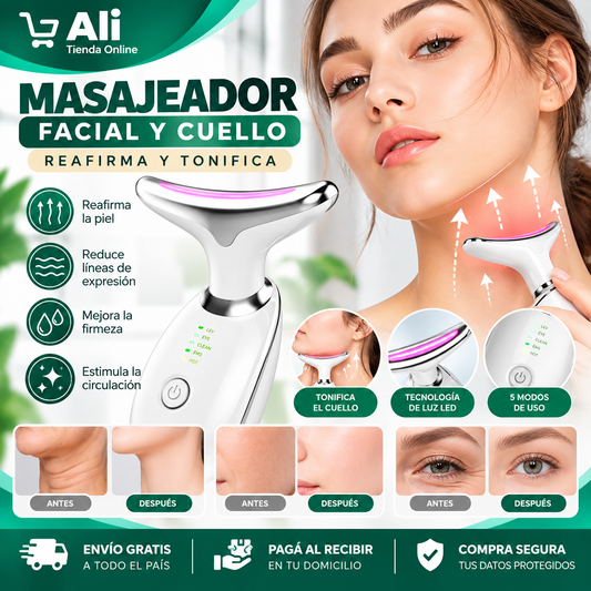 Masajeador Facial LED con Vibración - Rejuvenated Skin®