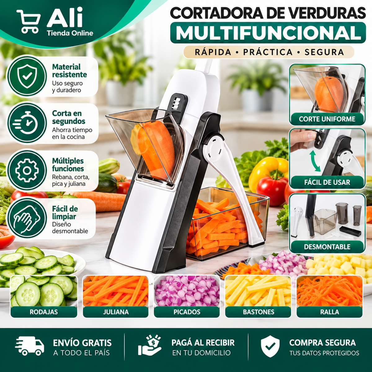 CORTADOR DE VERDURAS MULTIFUNCIONAL®️