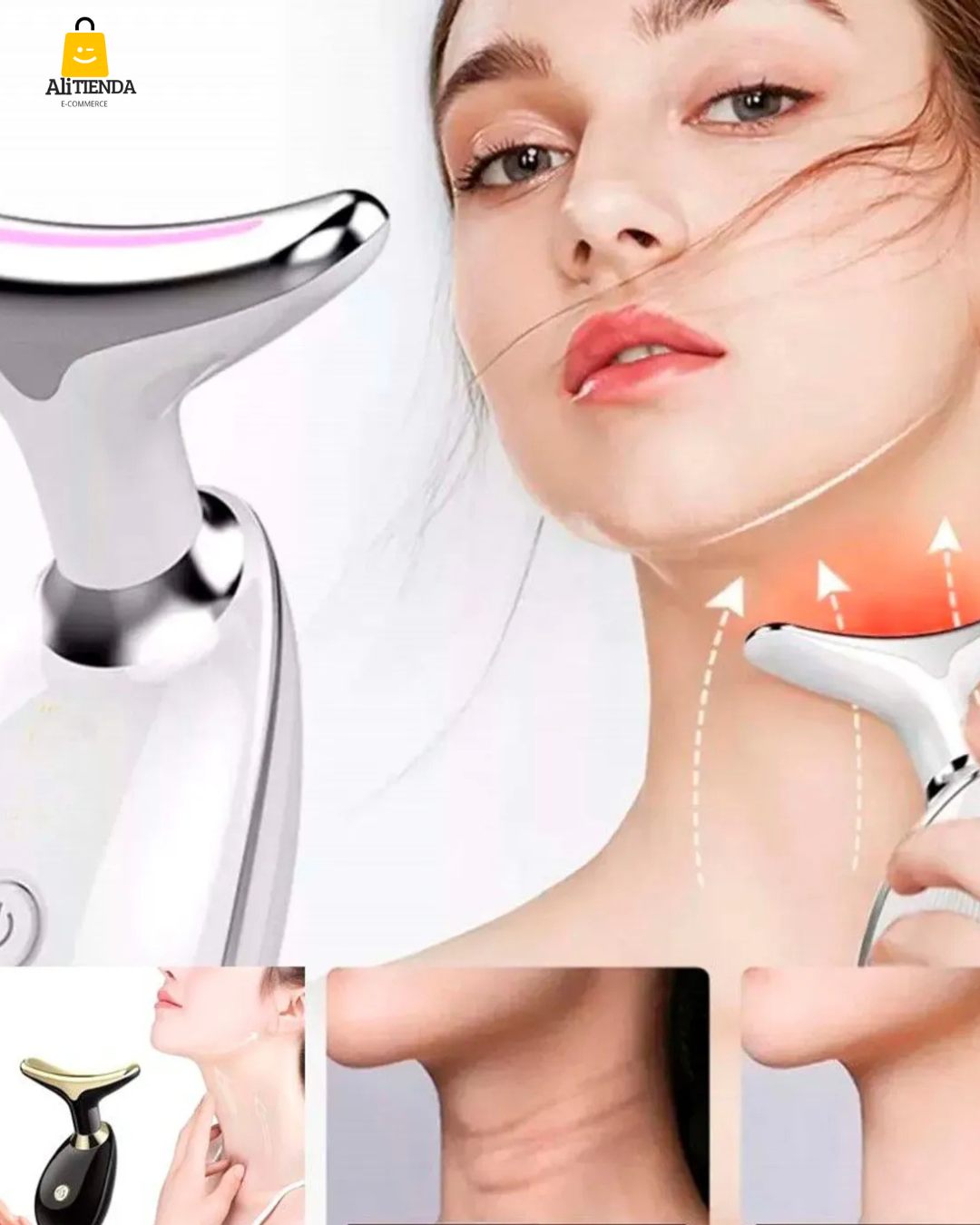 Masajeador Facial LED con Vibración - Rejuvenated Skin®