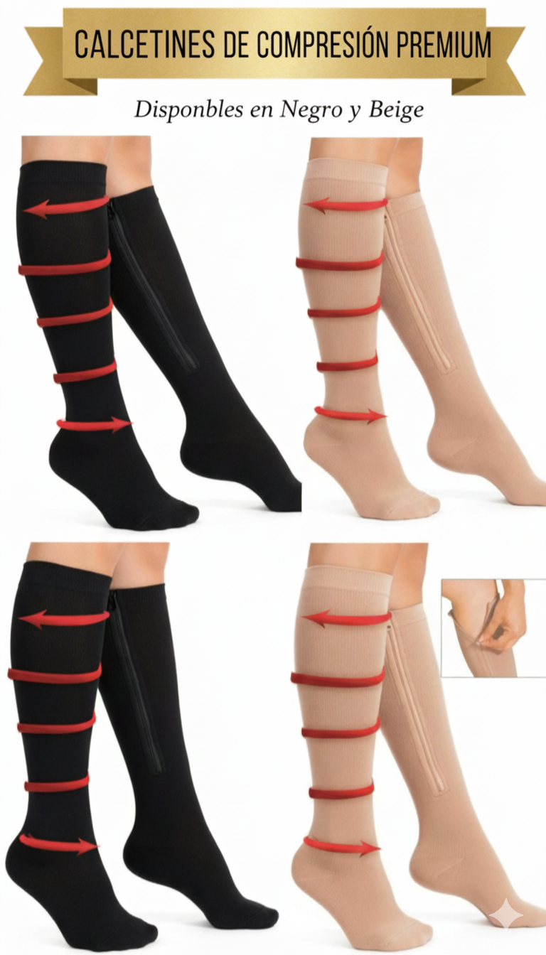 CALCETINES DE COMPRESION ANTIVARICES Y ANTIDOLOR  ZIP SOX®️