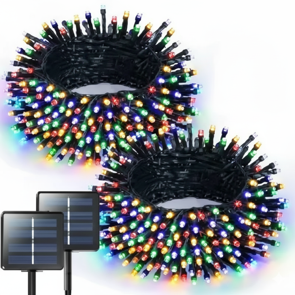 ✨Luces Navideñas (20 metros),Con  Panel Solar LED.