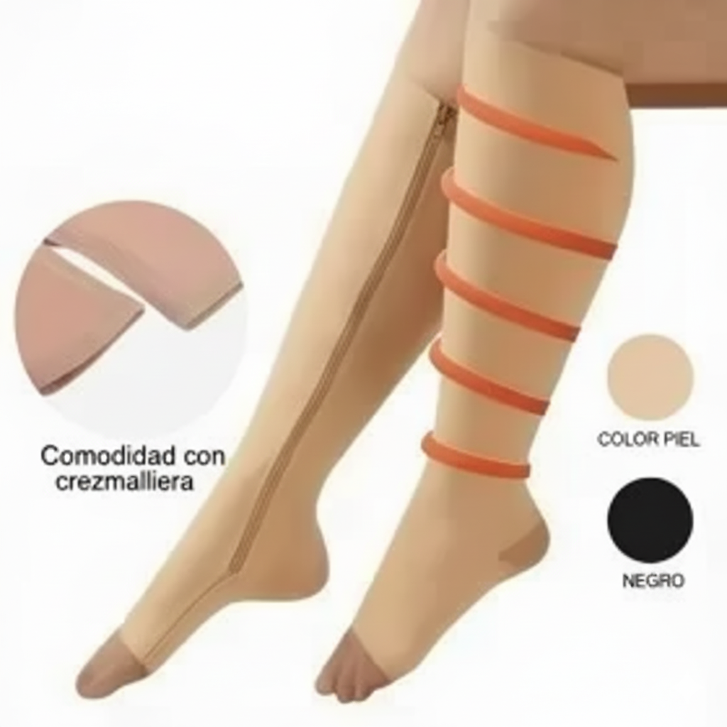 CALCETINES DE COMPRESION ANTIVARICES Y ANTIDOLOR  ZIP SOX®️
