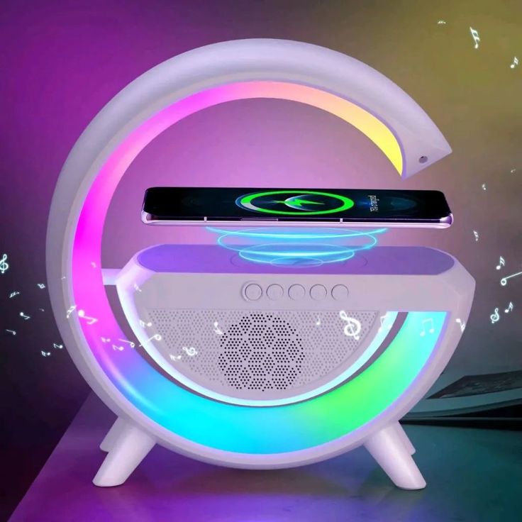 Parlante con Carga Inalambrica y Luces RGB