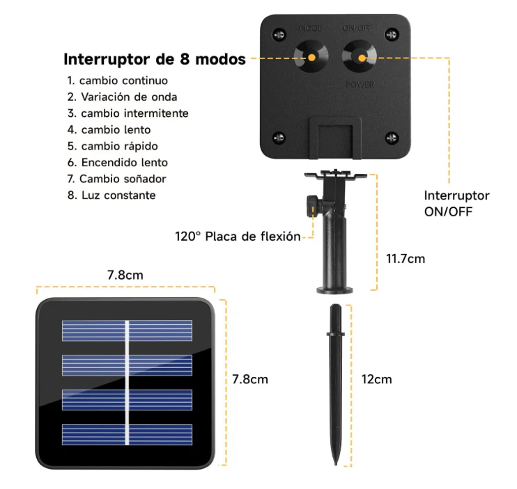 ✨Luces Navideñas (20 metros),Con  Panel Solar LED.